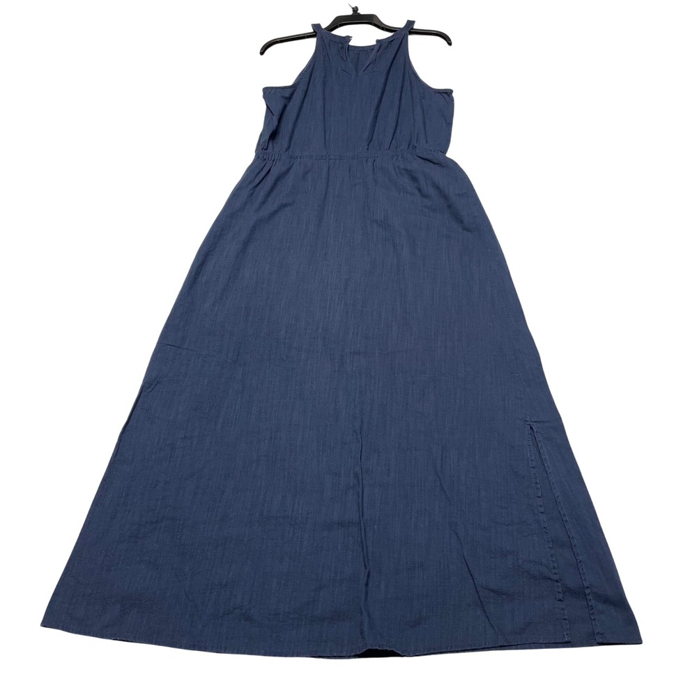 Universal Thread Womens Maxi Dress Medium Blue Cotton Halter Neck Slit
